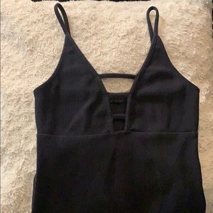 Topshop Black Ribbed Minidress